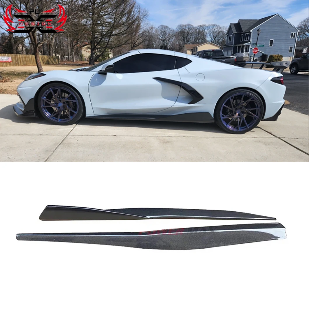 

Wholesale for Chevrolet Corvette C8 Carbon Fiber 5VM Style Side Skirts Bumpers Car Body Kit Accessories