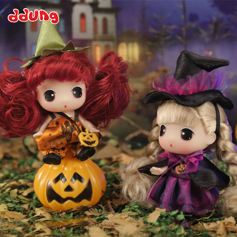 

Подлинная Ddung Halloween Limited Series Dress Up Doll 9 см Зомби Лиса Фея Мумия Тыква Череп Кукла Хэллоуин Surperise Gift