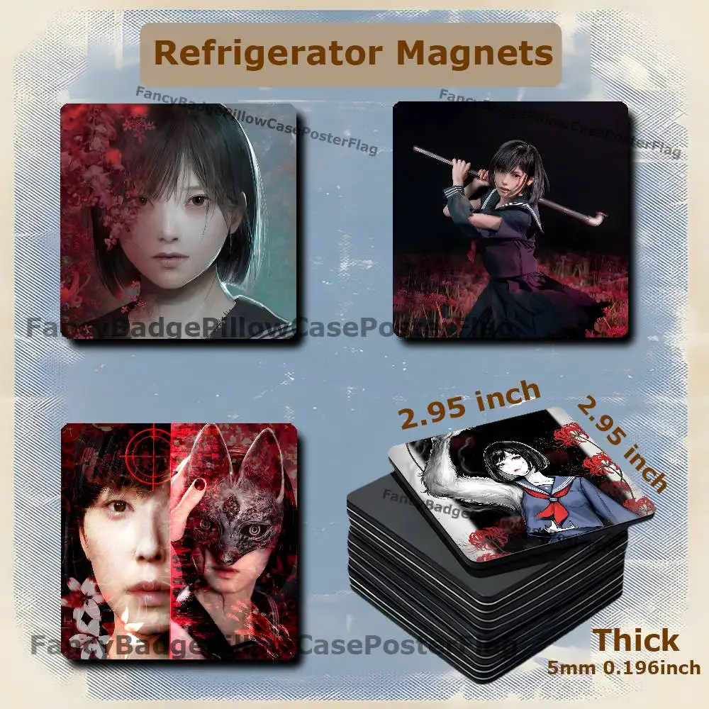 S-Silent Hill F Game 75mm Refrigerator Magnet Magnetic Ins Style Home Decoration Gift Personalized Creative Magnetic