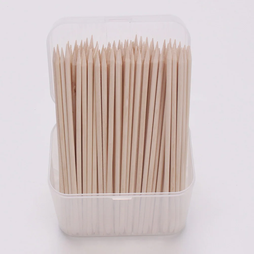 

200 Pcs Nail Art Stick Wooden Manicure Pusher Bamboo Cleaning Nails Dead Skin Remover Pedicure Tools Lightweight Portable Home