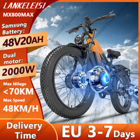 Lankeleisi MG800 MAX E-Bike 2000W Dual Drive Motor 48V20AH Samsung Battery Off-road Electric Bicycle Fat Tire Snow Electric Bike