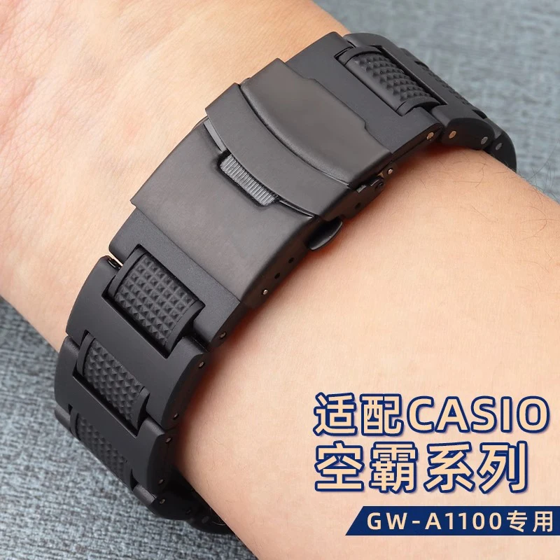 Plastic Steel Watchband for Casio GW-A1100FC GW-A1000 GW-4000 GA-1000 Watch Strap High Quality Men's Sport Bracelet 16mm