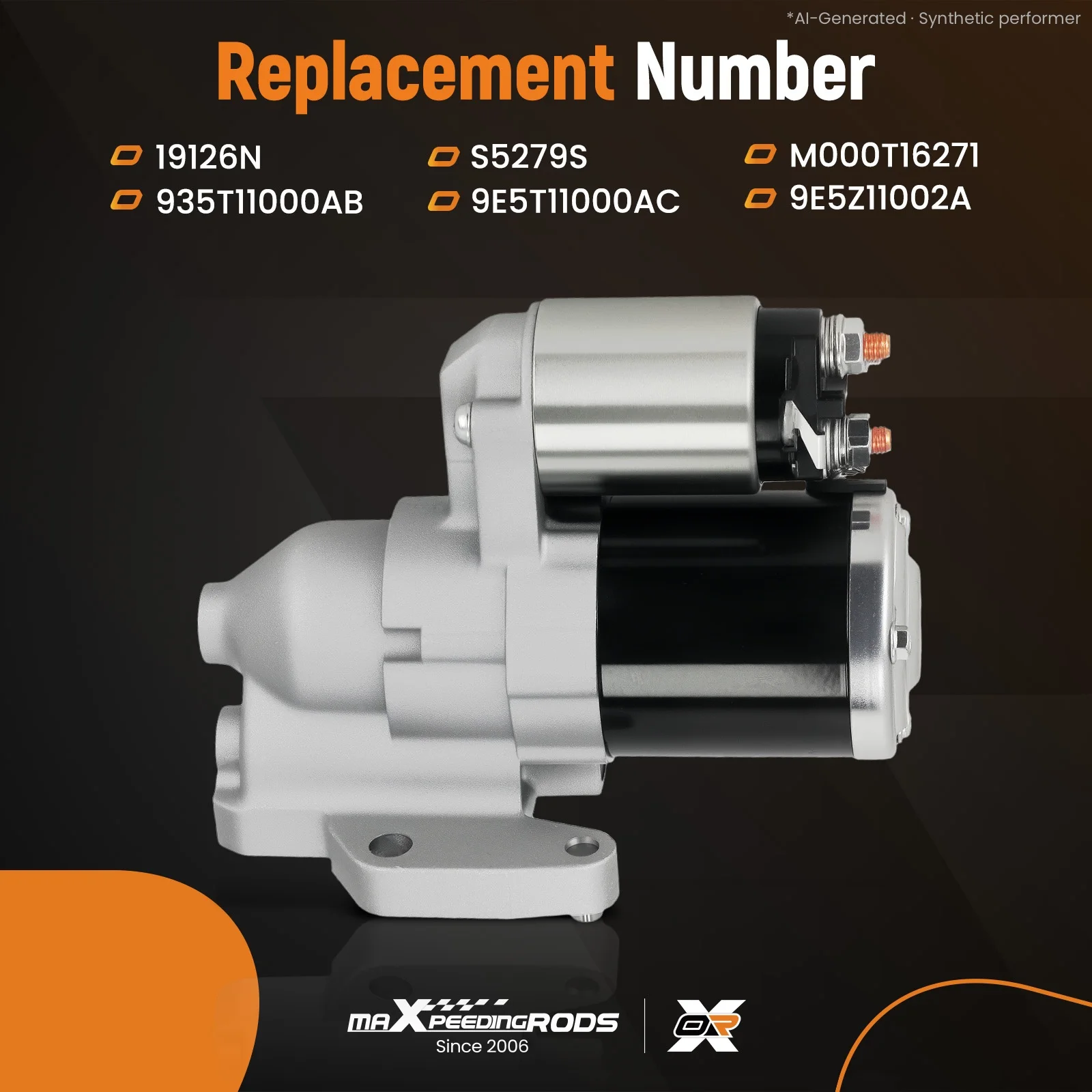 PMOSGR Starter Motor for Ford Fusion 3.0L 2010-2012 M000T16271 12V 1.4kW