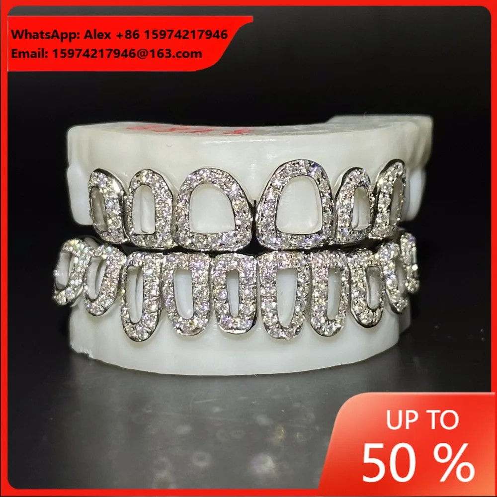 American Hip Hop Braces Gold Plated Smooth Braces Suicide Squad Hollow Gold Braces Burst Hiphop Personality Dress Up