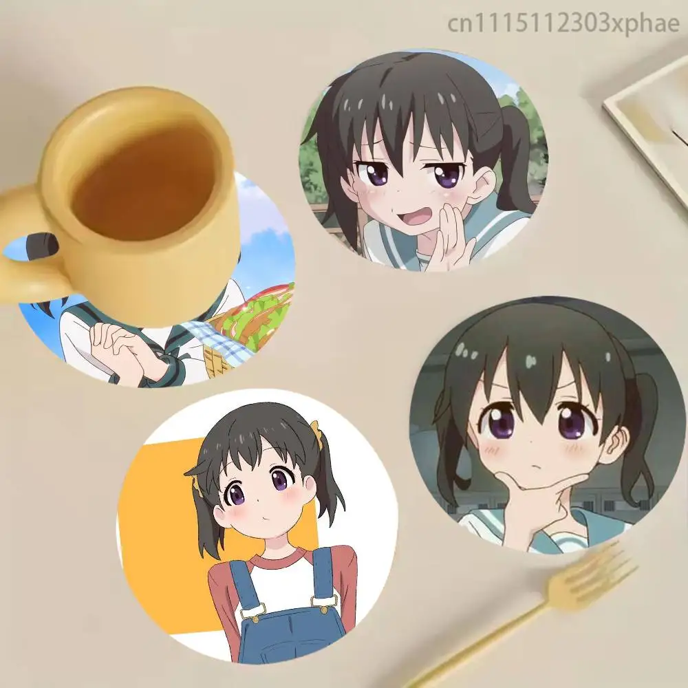 Hinata Kuraue Encouragement Climb Anti-slip Tea Coffee Cup Pad Heat-Resistant Round Bowl Teapot Mat Home Gift