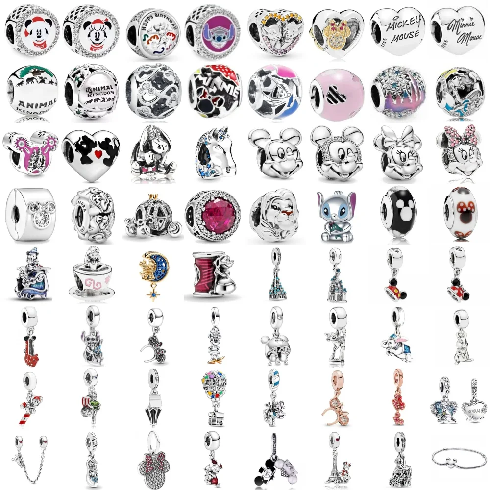 2024 New Diy Cute Charms Bead Fit European Sterling Silver Plated 925 Bracelet Necklace Accessories Jewelry For Gift