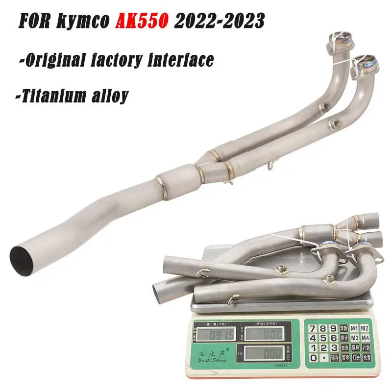 For KYMCO AK550 2022 2023 Motorcycle Exhaust Front Link Pipe Slip On Original Tips Muffler Titanium alloy Header Tube