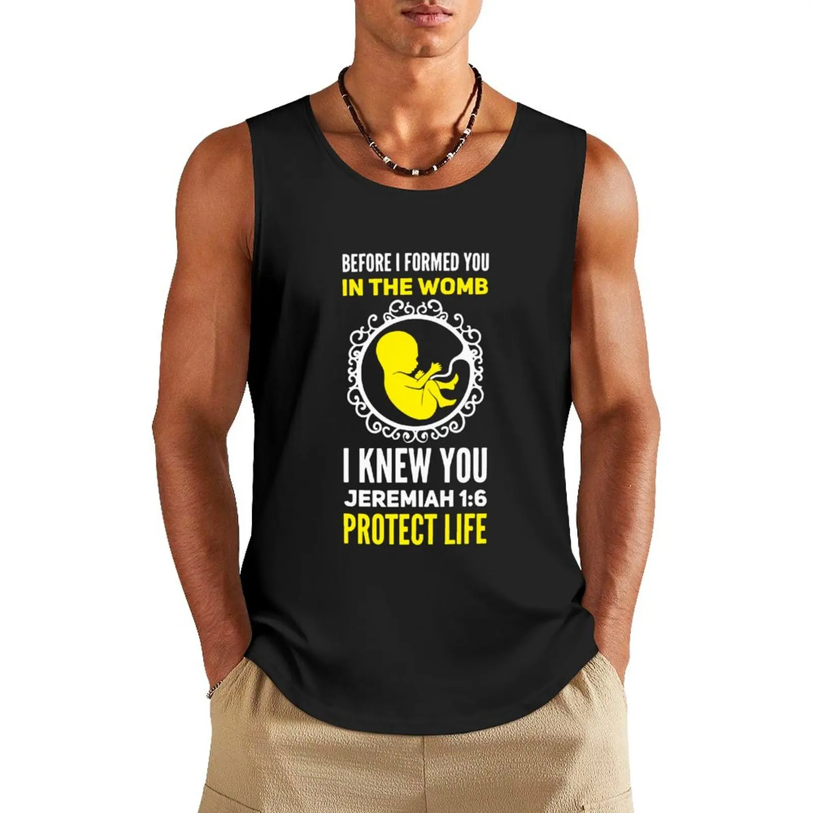 Protect-Life Jeremiah 1:5 - Before I Formed You Tank Top gym clothes men training weight vest t-shirts man