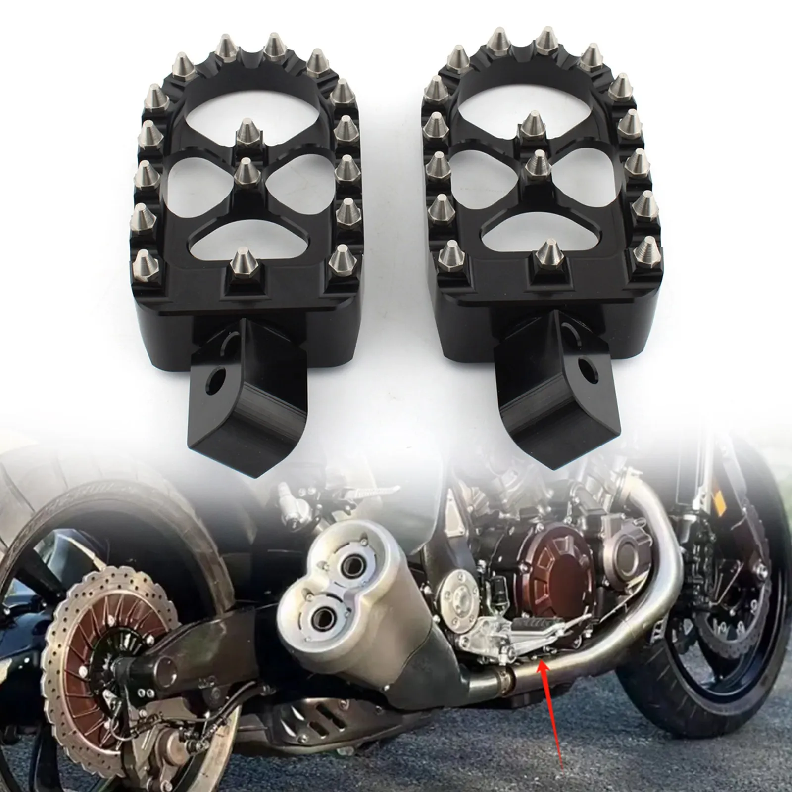 

CNC Wide Fat MX Foot Pegs Footrests For Yamaha R6 R1 MT-01 MT-03 FZS1000