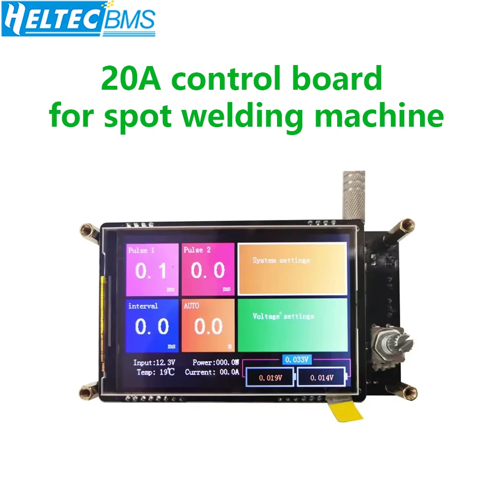 

HeltecBMS High-power screen energy storage pneumatic function spot welding machine 20A control board kit 18650 butt welder