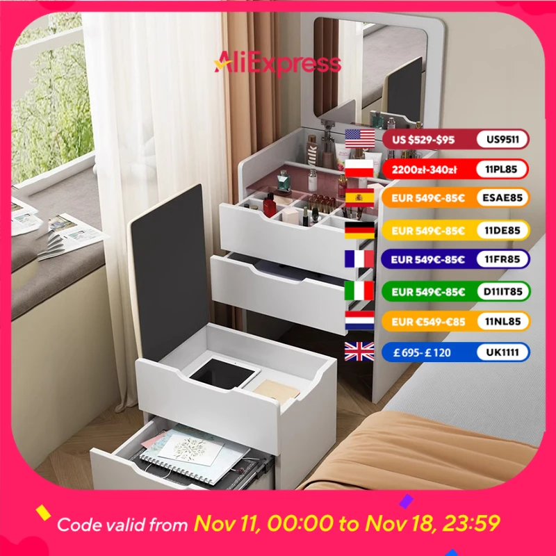 

Storage Organizer Dressing Table White Mobile Stool Essentials Dressing Table Wood Bedroom Mesa Maquillaje Home Furniture