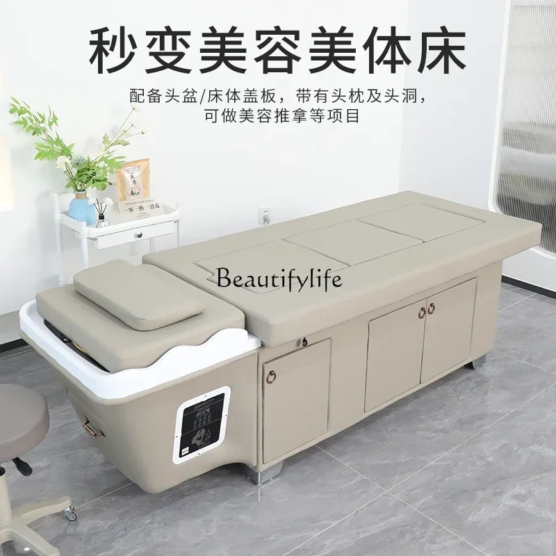 Barber Shop Shampoo Chair Beauty Moxibustion Water Circulation Head Therapy Physiotherapy Bed