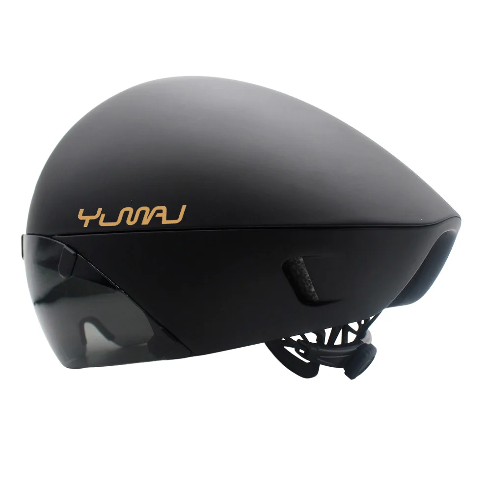 YUMAJ TT Bicycle Helmet Aerodynamic Triathlon-Specific Cycling Helmet with Panoramic Surround Magnetic Goggles YM-88