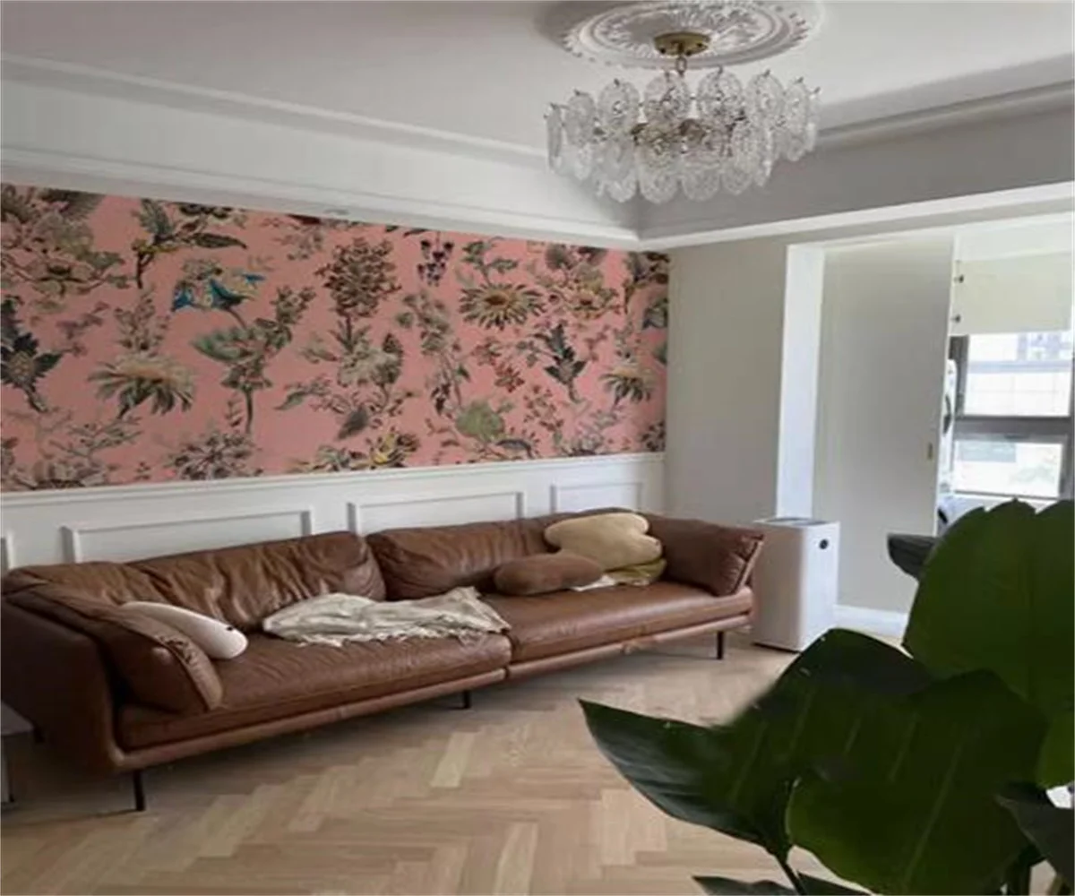 Modern fashion light luxury pink big flower wallpapers home decor background wallpaper personalized custom bedroom wallpaper 8D