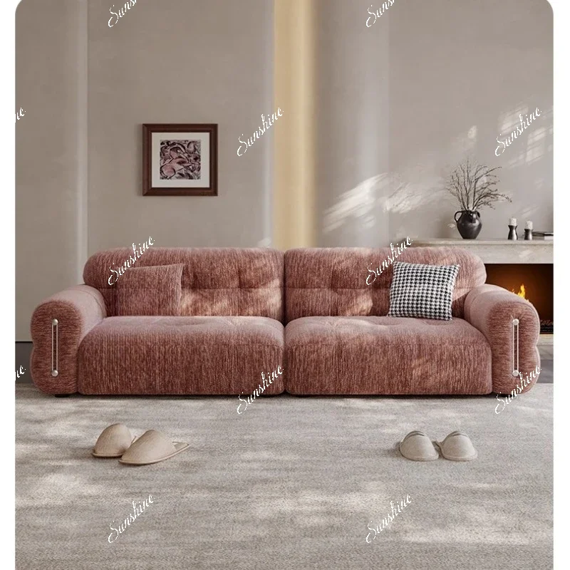 TTMiddle-ancient and modern simple straight row cloth cloud sofa in the living room