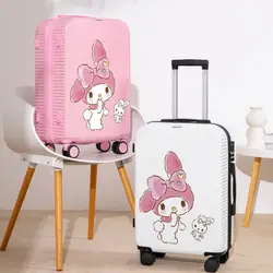 Sanrioed My Melody18-26 Inches Trolley Case Cute Suitcase Anime Kawaii Mute Universal Wheel Student Travel High Capacity Storage