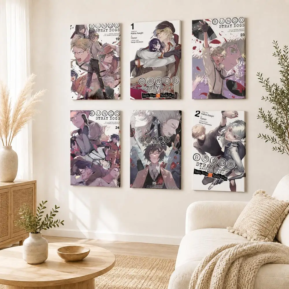 b-Bungo Stray Dogs classic anime Painting Calligraphy Framed Canvas Wall Art Print | Modern Poster | Home Hallway Decor
