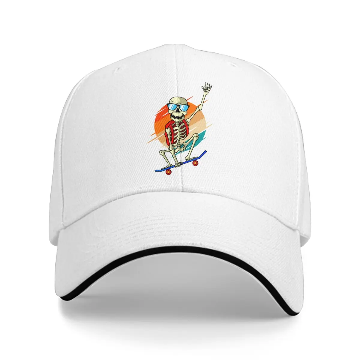 Skateboard Multicolor Hat Peaked Cap Skateboard Skeleton Skating Skater Personalized Visor Protection Hats