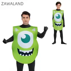 ZAWALAND Cosplay Anime Cute Big Eyes Costume Boys Green Monster Printed Sponge Carnival Party Funny Dress Up Halloween Costume