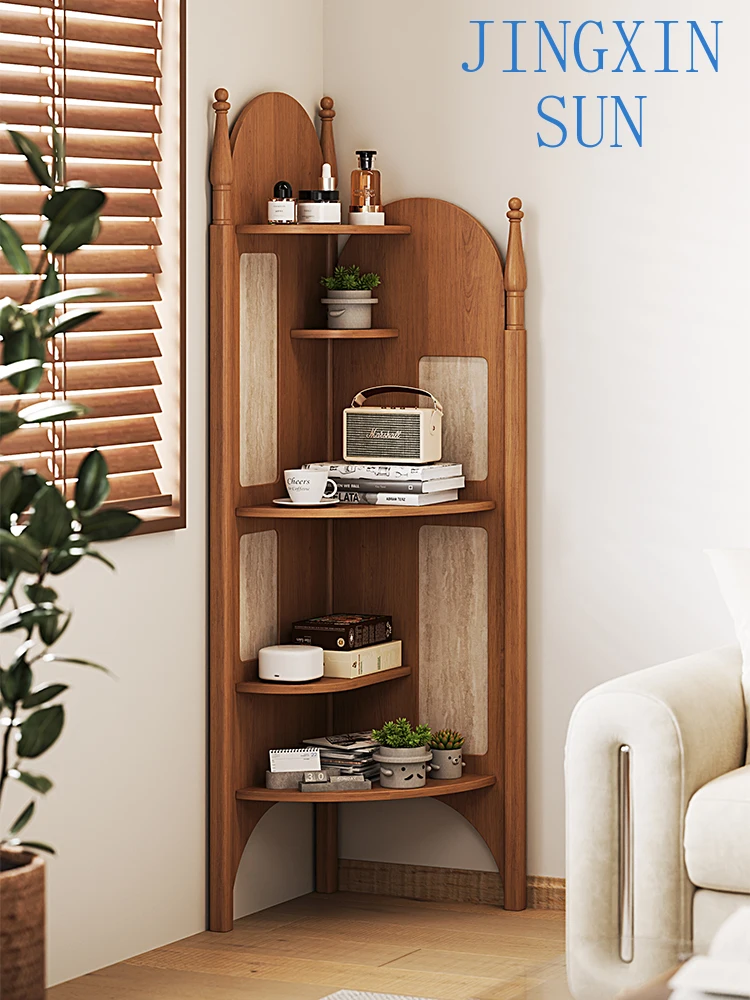 solid wood triangular cabinet high-end small apartment living room sofa
