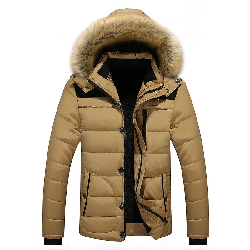 2024 Hot Fashion Long Down Men Hooded Winter Coat Men Thick Warm Mens Winter Jacket Windproof Wool Liner Parka