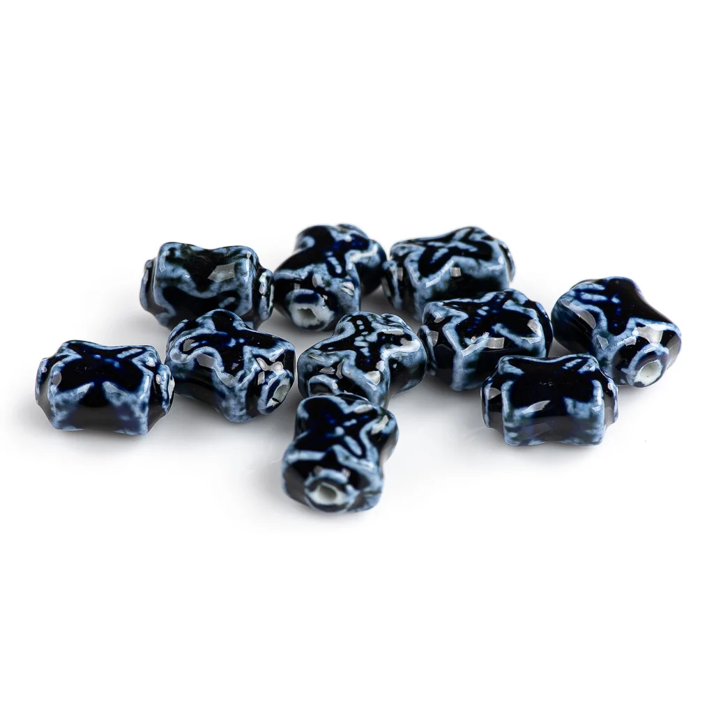 20#10pcs High-quality Special Shape X Ceramic Beads Pendant Porcelain Jewelry Making For Necklace Bracelet #XN173