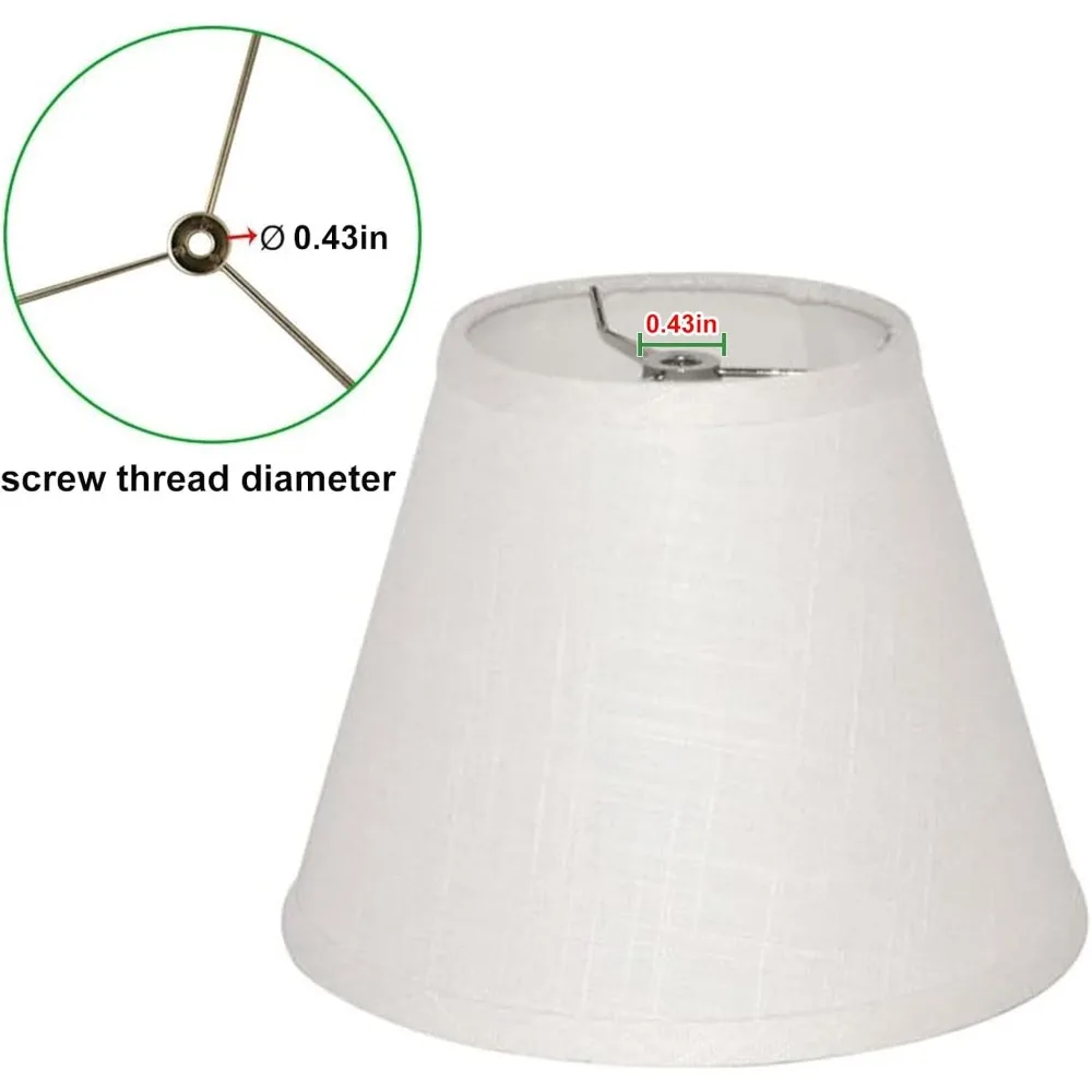 barrel white small lamp shade for table floor lamps replacement, 6x10x7.5 inch, fabric cloth, spider model (white)