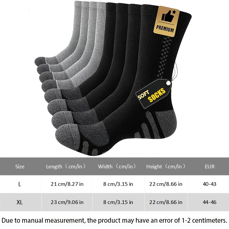 6 Paar sportliche Herrensocken bis zur Wade, atmungsaktive, schweißableitende, rutschfeste, langlebige Sportsocken, stilvolle lange Herrensocken – Detail 2