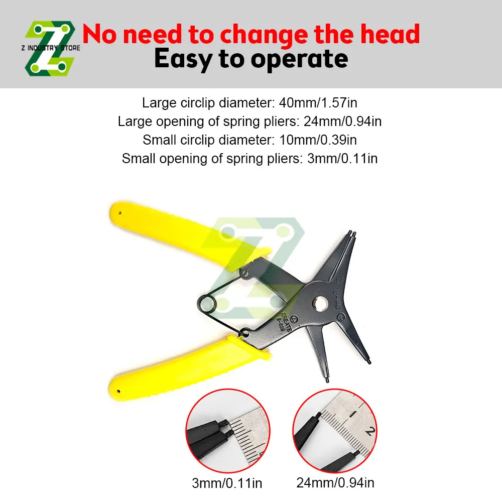 2 in 1 Snap Ring Plier 4 Way Type Circlip Pliers Multifunctional Professional Hand Tool