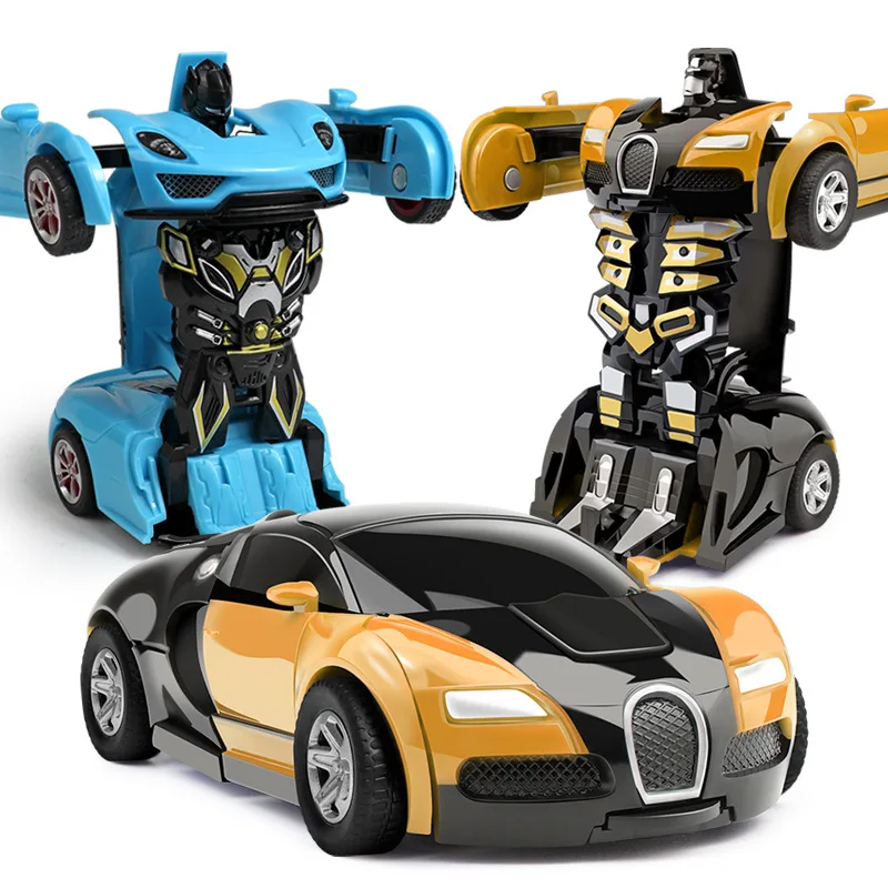 Amazing Transforming Sports Car:Collision/One-Button Deformation, Inertial Sliding.Bugatti Style,Transform Boys' Incredible Gift