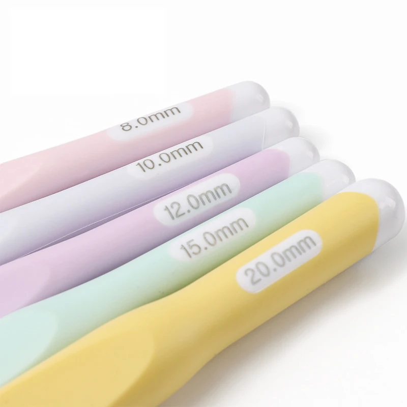 4/5 قطعة مقبض مريح الكروشيه السنانير 8/10/12/15/20 مللي متر إبر الحياكة المنزل نسج الغزل الحرفية DIY بها بنفسك الحياكة أداة #6