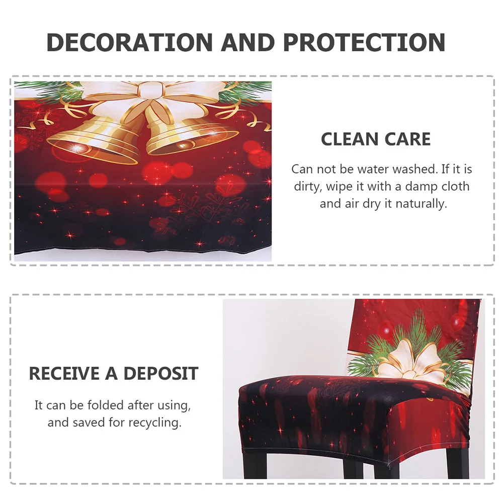 

2Pcs Christmas Chair Cover Light Breathable Anti Pilling Machine Washable Creative Style Dining Decor Holiday Party