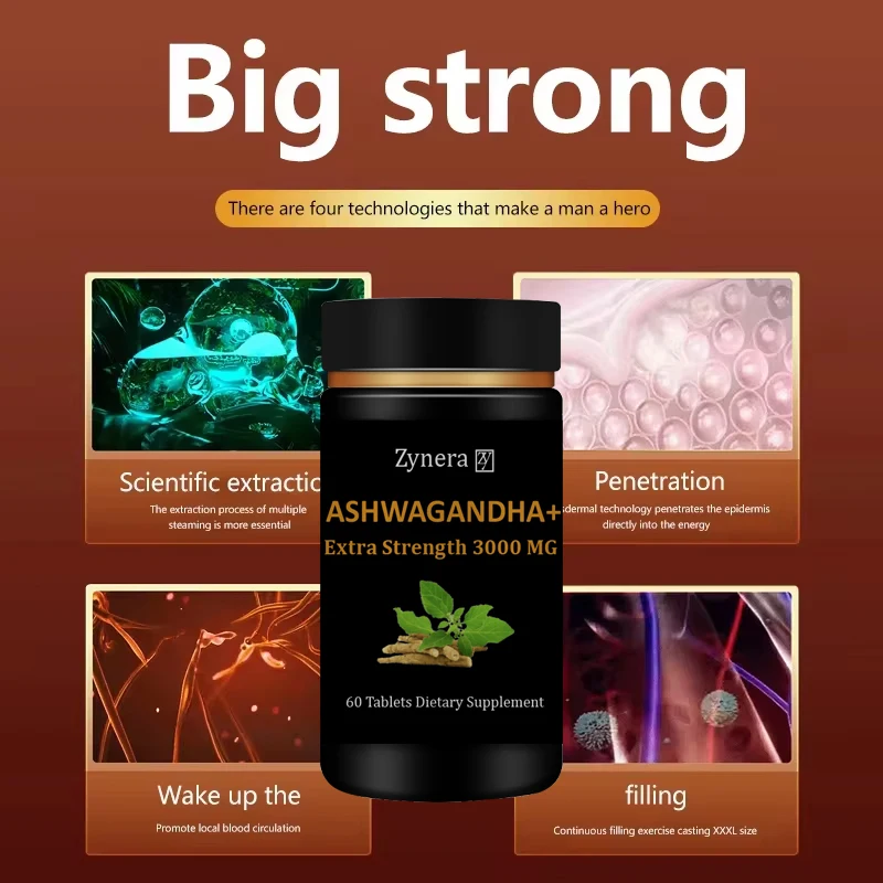 أقراص أشواغاندا العضوية للرجال - معزز للطاقة الطبيعية، والصحة الإنجابية، وتخفيف التوتر ودعم الحيوية #2