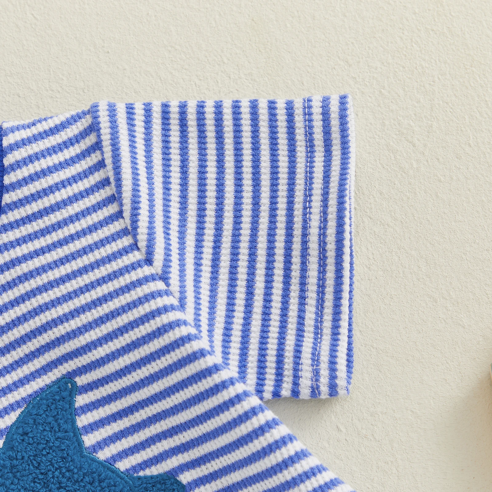 Striped Embroidered Baby Romper 6