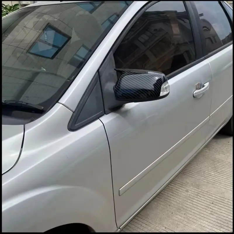 

Car Styling For Ford Focus 2005~2008 Side Door Wing Rearview Mirror Cover Cap Sticker Trim With Horn Accessories Auto Parts