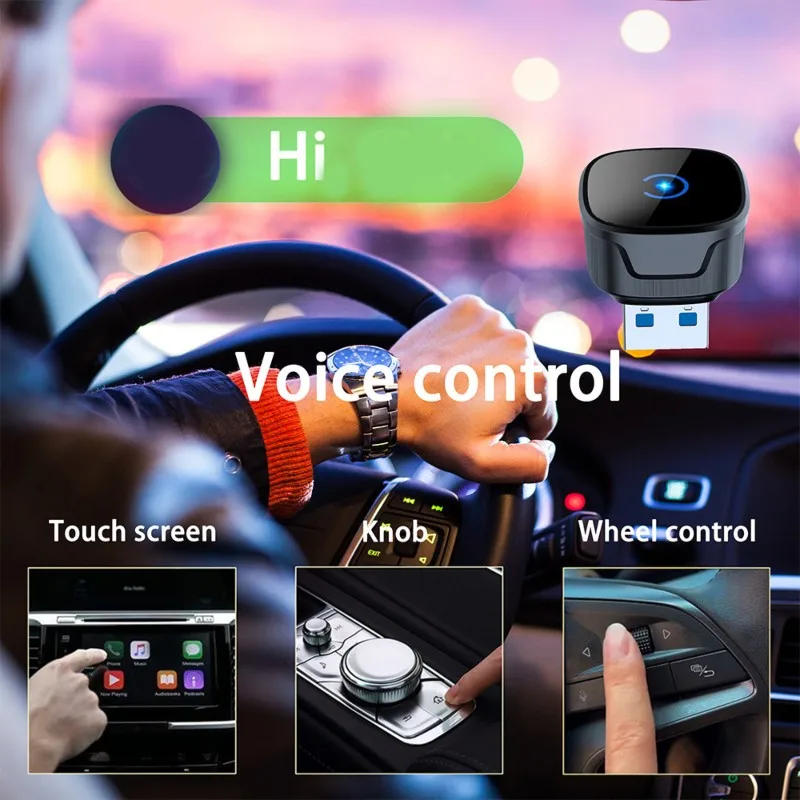 Wireless 2In1 Universal Play For Factory Wired Carplay AI Smart Box Carplay Android Auto Mini For Car Display Easy To Use