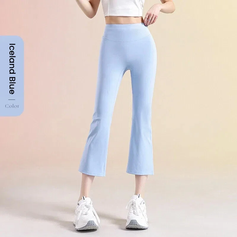 Women's High Waisted Yoga Leggings with Tummy Control No Front Seam 7/8 Flared Pants for Gym Running Summer Outfit Bell-Bottoms