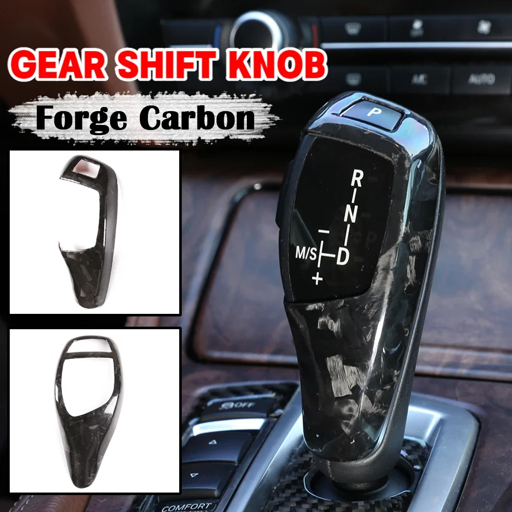 Forged Carbon For BMW F20 F22 F21 F30 F32 F33 F36 F06 F12 F13 X5 F15 X6 F16 Car Gear Shift Knob Cap Cover Sticker Panel Trim