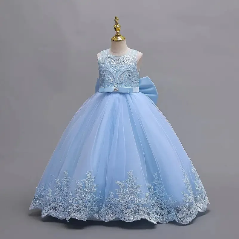 

aaa12 3Shiny Toddler Little Big Girls Embroidered Beaded Bowknot Wedding Flower Girl Birthday Party Pageant Formal Easter Holida