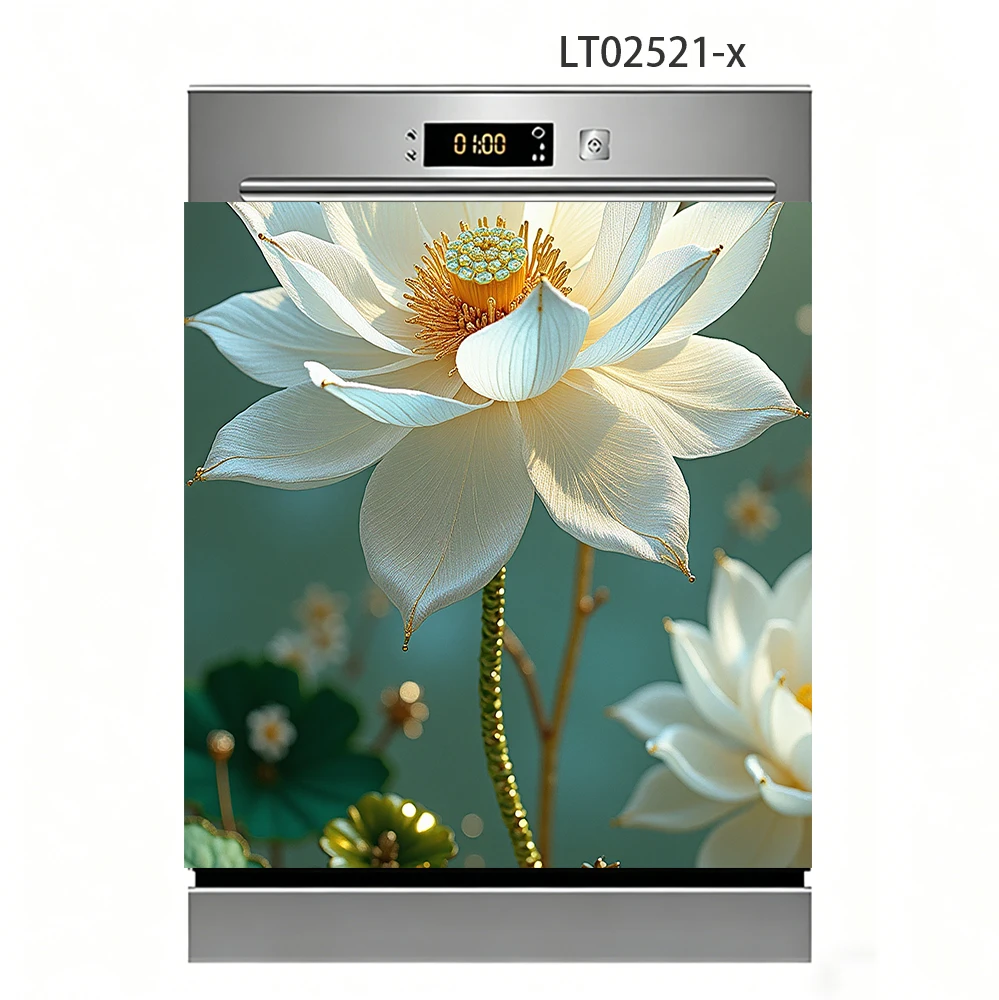 White Lotus Dishwasher Sticker - Kitchen Appliances White ulasan dan harga