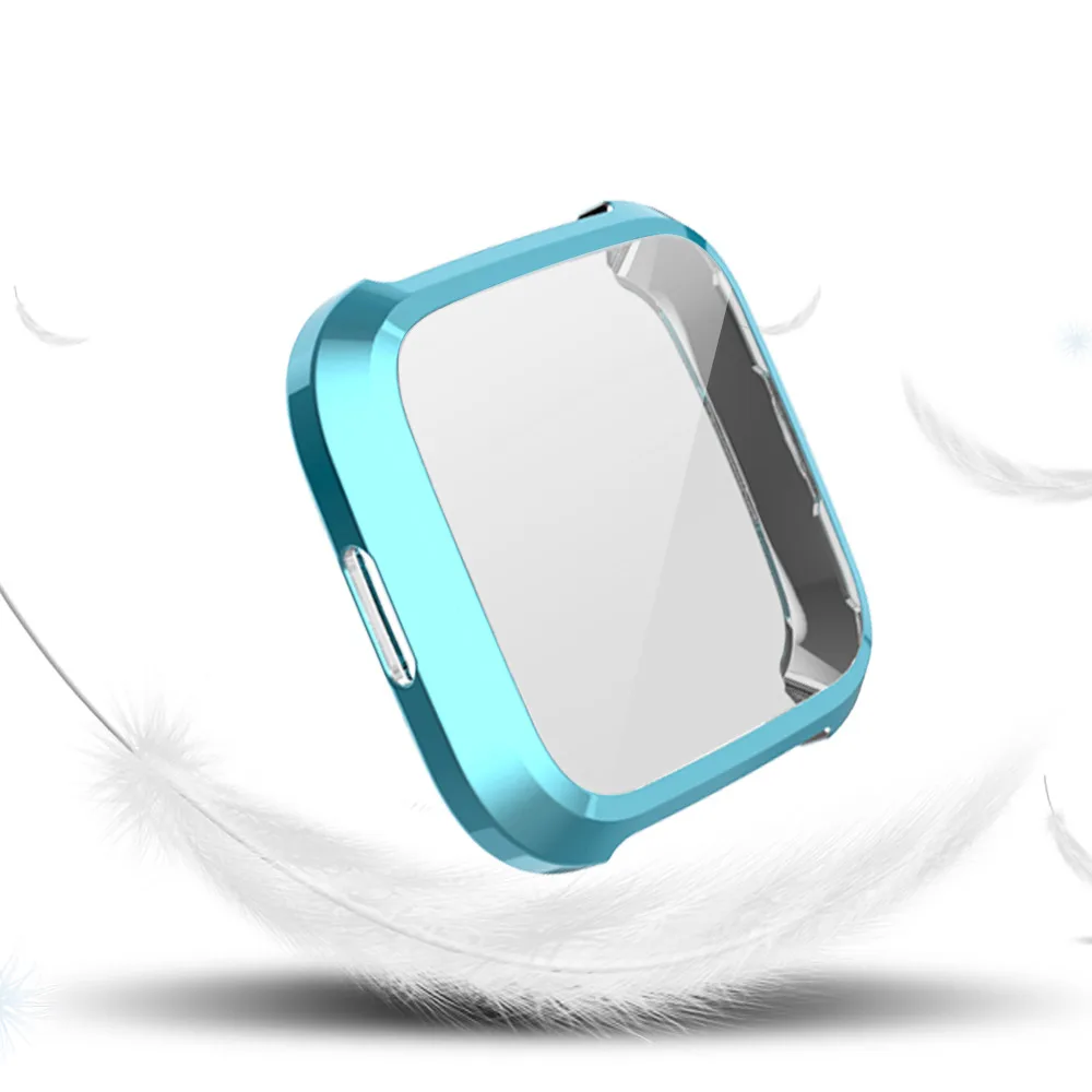 Novo 1 pçs caso tpu macio para fitbit versa1 versa 2 versa lite banda à prova dwaterproof água relógio escudo capa protetor de tela para fitbit versa