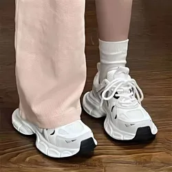 Women Luxary Chunky Sneakers Mesh Breathable Increased Internal Trainers Sports Running Casual Ladies Fitness Vulcanize Shoes