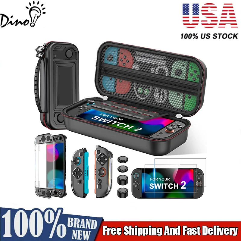 

DinoFire SD40 Водонепроницаемая дорожная сумка для переключателя/оливы/переключателя2 с защитой от царапин для Switch2 с 2 экранами из закаленного стекла