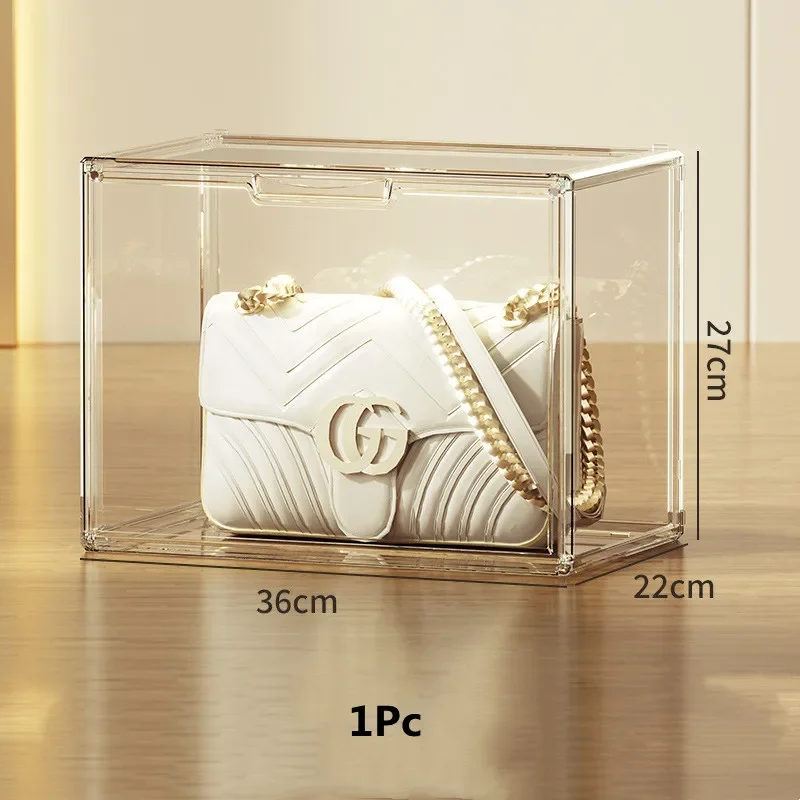 Clear Acrylic Book Bag Storage Box Desktop Home Living Room Figure Model Hand Office Display Cabinet Shoes Organizer Storage Box