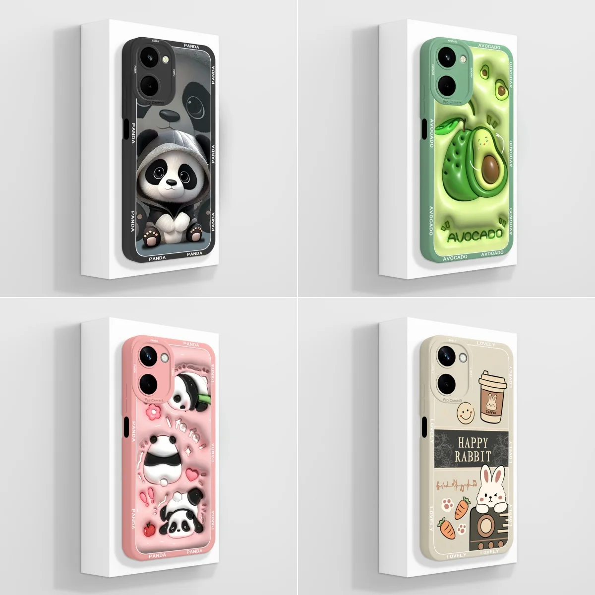 For OPPO Realme 10 10 Pro Case Cute Rabbit Panda Cases Soft Silicone Liquid Cover Lens Protection Coque For Realme10Pro 10 Funda