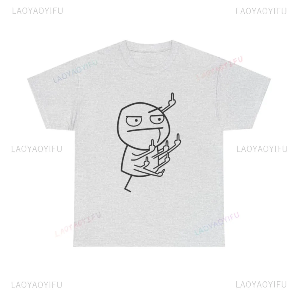 Funny Flip The Bird Meme T Shirt Humor Sarcastic Rage Comic Graphic Printed Man Tshirt Casual Short Sleeve Cotton Women Clothing