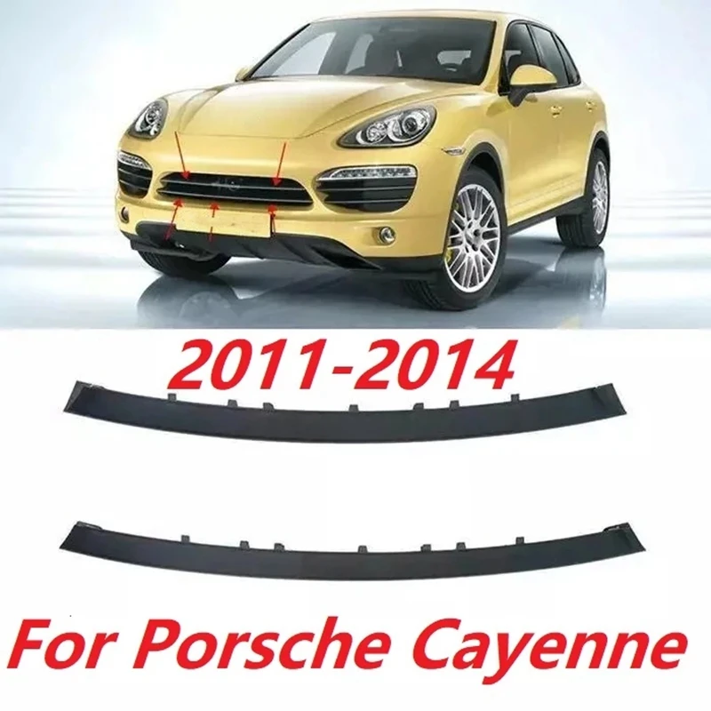 

1Pair 95850597300 95850597400 Car Accessories Car Bumper Center Grille Molding Trim For Porsche Cayenne 958 2011-2014