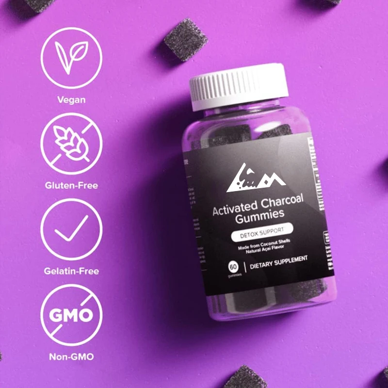 Nutrition Coconut Activated Charcoal Gummies - Used for Oral and Gut Health - Gluten Free, Vegetarians, and Non GMO