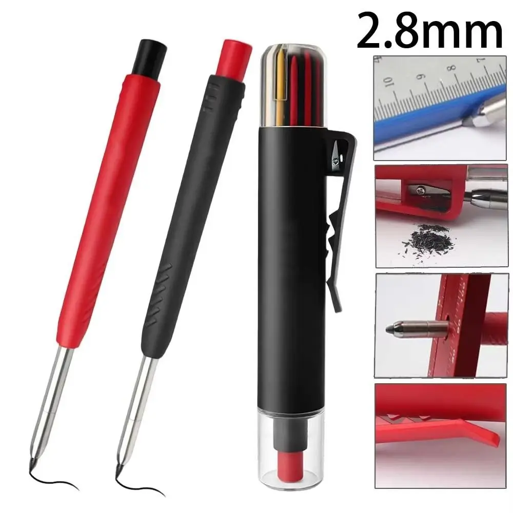 

2.8mm Lead Woodworking Pencil Built-in Sharpener Deep Hole Carpenter Marking Pencil Mechanical Pencil Carpenter Work