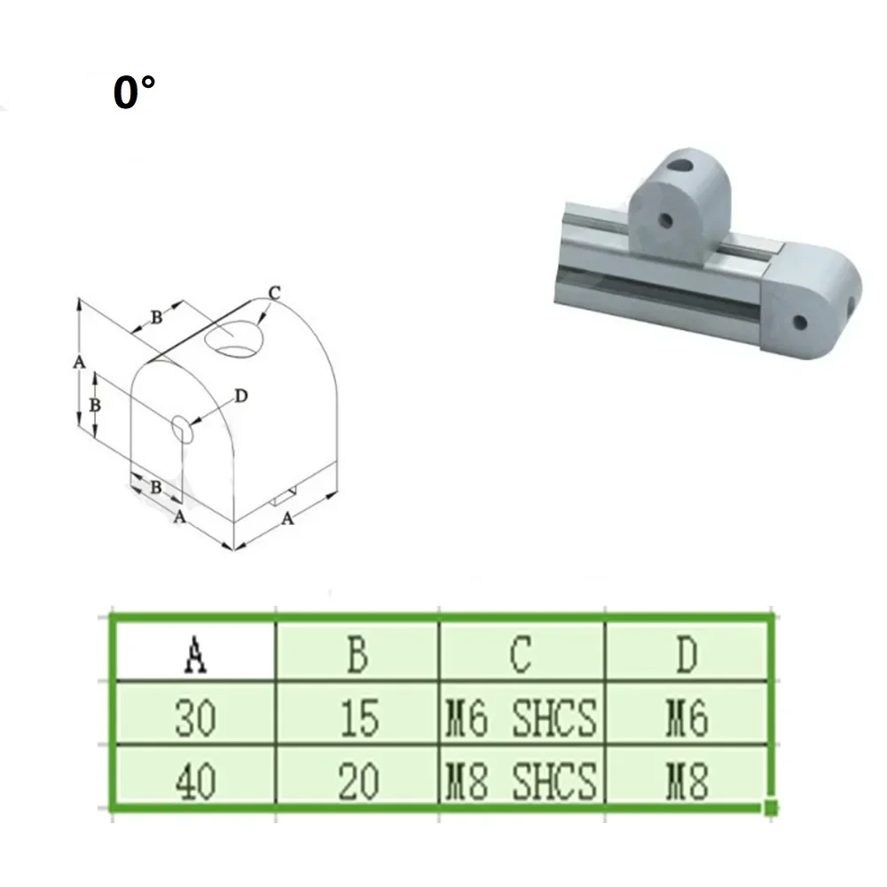 1pcs Right Angle Living Nub 0 /90 Degree 3030 connector Corner  Bracket Connection Joint for Aluminum Profile